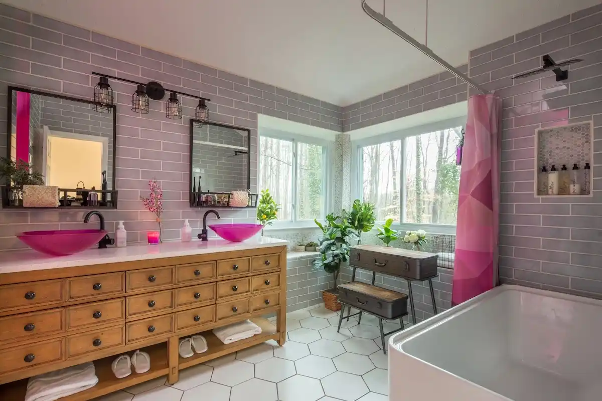 Bathroom renovation after water damage restoration in Scriba